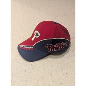 Vintage Philadelphia Phillies Twins Side Wave Wool MLB Baseball Cap Hat Red Blue